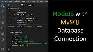 MySQL Database connection from node js application [upl. by Teddman]