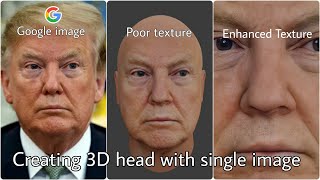 How to create a 3D face using a single image and with enhanced texture in blender  Irfan Lesnar [upl. by Kendall]