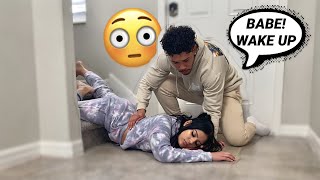 Pass Out Prank On Husband Cute Reaction [upl. by Zaob]