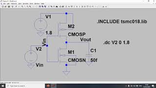 180 nm CMOS Inverter Characterization with LT SPICE [upl. by Nylecoj]