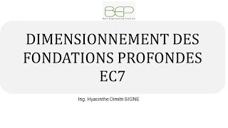 Géotechnique  Dimensionnement des fondations profondes selon l Eurocode 7 [upl. by Edrick600]