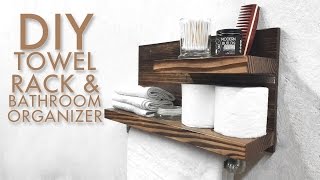 DIY Towel Rack amp Bathroom Organizer  Modern Builds  EP 51 [upl. by Halika818]