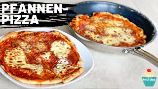 Pfannenpizza  Pizza in der Pfanne  Pizzateig Rezept  Anna´s food ideas [upl. by Lilybelle114]