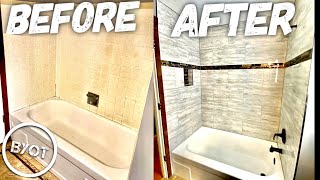 DIY Shower Remodel  START To FINISH Part 1 of 2 [upl. by Ayortal]