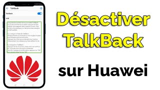 Comment désactiver TalkBack sur Huawei enlever TalkBack Huawei [upl. by Mauldon]