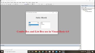 Visual Basic 60 List Box and Combo Box [upl. by Glaser]