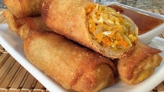 How To Make Vegetable Egg RollsChinese Food RecipesVeggie Restaurant Style [upl. by Ikilisav]