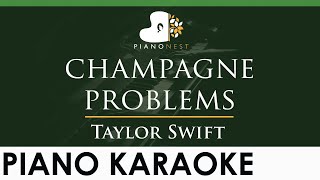 Taylor Swift  champagne problems  LOWER Key Piano Karaoke Instrumental [upl. by Kcirej]