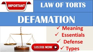 Defamation in Tort Law Meaning Essentials Types amp Defenses [upl. by Ellyn608]