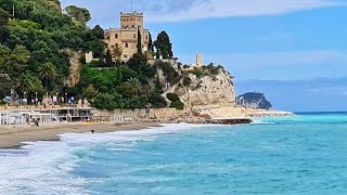 Italy  Liguria  Walking Tour  Finale Ligure  Best Beach🌴 4k [upl. by Refinnej]