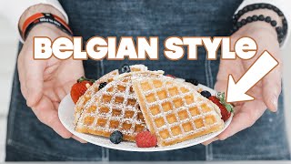 Homemade Belgian Waffles Recipe Brussels Style [upl. by Ikaz]