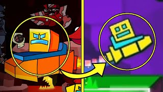 References in FNF VS Geometry Dash Friday Night Dashing FNF Mod [upl. by Aroved]