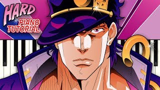 Jotaros Theme from JoJos Bizarre Adventure Stardust Crusaders  Piano Tutorial [upl. by Anglo]