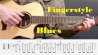 Easy Fingerstyle Blues with tabs [upl. by Aimas]