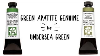 Daniel Smith Color Showdown Ep 2 Green Apatite Genuine amp Undersea Green  Watercolors Comparison [upl. by Festa]