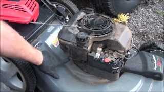 EASY HOW TO FIX a Briggs and Stratton lawnmower STARTER PULL ROPE [upl. by Elvis]