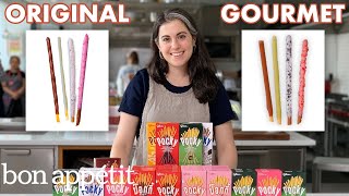 Pastry Chef Attempts to Make Gourmet Pocky  Gourmet Makes  Bon Appétit [upl. by Wendt]