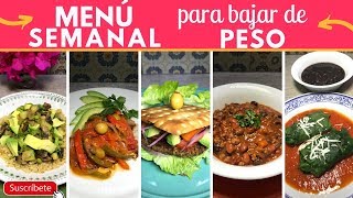 Menú semanal para BAJAR DE PESO  Cocina de Addy [upl. by Neelyaj]