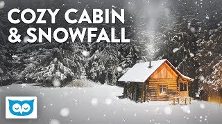 Cozy Cabin Fireplace Sounds and Falling Snow [upl. by Alliehs]