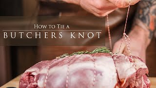 How To Tie A Butchers Knot  The Tattooed Butcher [upl. by Ayomat]