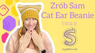 Zrób Sam na szydełku ☆ Cat Ear Beanie ☆ tutorial krok po kroku [upl. by Fornof495]