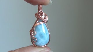 Basic Cabochon Wrap Wire Wrapped Pendant Beginner [upl. by Hsejar]