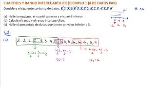 Cuartiles y Rango Intercuartilico  Ejemplo 1 [upl. by Ariad]