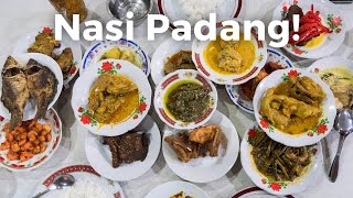 Nasi Padang  AMAZING Indonesian Food  Beef Rendang and Gulai Otak [upl. by Ahsirk229]