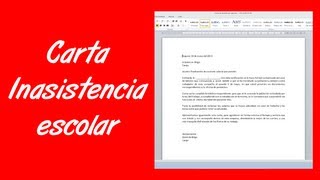 Como hacer una carta de inasistencia escolar [upl. by Niple82]