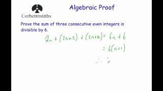 Algebraic Proof  Corbettmaths [upl. by Sammons643]