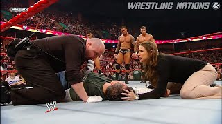 Shane and Stephanie Destroyed by Randy Orton WWE Raw [upl. by Afrika]