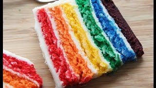 How to Make A Rainbow Cake Easy FromScratch Recipe [upl. by Latsyk]