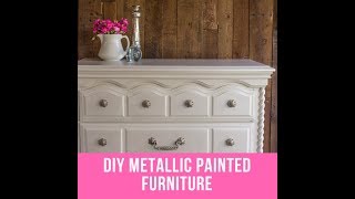 DIY Metallic Painted Furniture  Pearl Effects Tutorial [upl. by Binette]