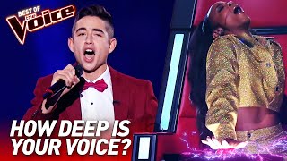 TOP 10  Unbelievably LOW Voices in The Voice [upl. by Trammel738]