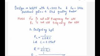 Design wide band pass filter  Design question of WBPF  Hindi [upl. by Irrek]