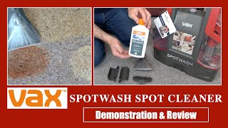 Vax Spotwash Portable Spot Cleaner Demonstration amp Review [upl. by Leasia]