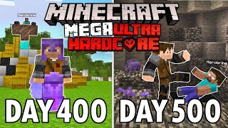 I Survived 500 Days in Mega Ultra Hardcore Minecraft FINALE Minecraft Hardcore 100 Days [upl. by Yelsnya]