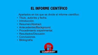 El informe científico apartados y ejemplo [upl. by Daffodil]