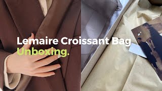 subLemaire Croissant Bag Unboxing 2021  新包开箱 Lemaire官网限定色  Birthday Gift Unboxing  emmadaily [upl. by Arlinda]