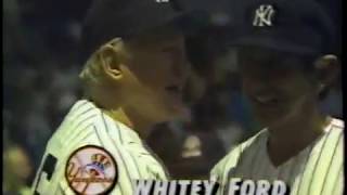 Yankees Old Timers Day 1989 DiMaggio Mantle Ford Martin [upl. by Puto233]