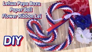 How To Make Lehua Pepa Bozu Hawaiian Flower Ribbon Lei for Graduation Lei DIY [upl. by Kirkwood]