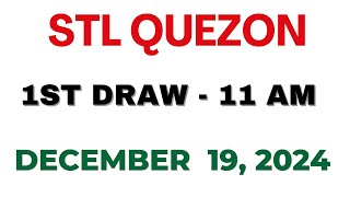 STL Quezon 1st draw result today live 19 December 2024 [upl. by Luapleahcim]